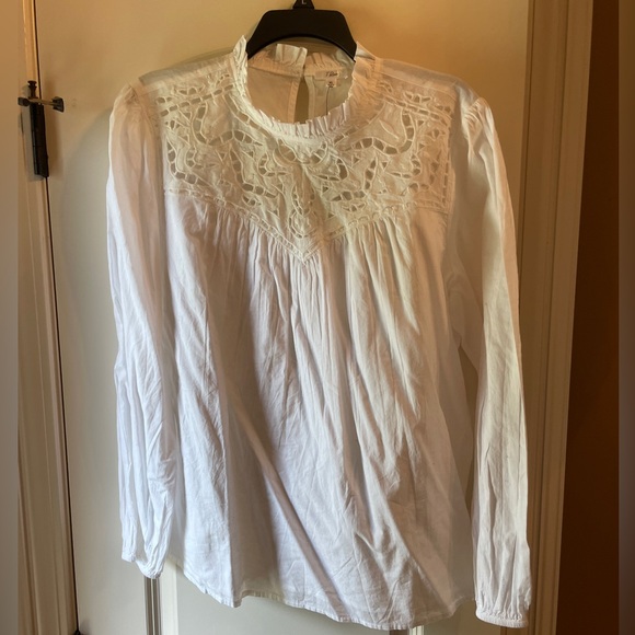Francesca’s White Cotton Long-Sleeved Top - Picture 1 of 6